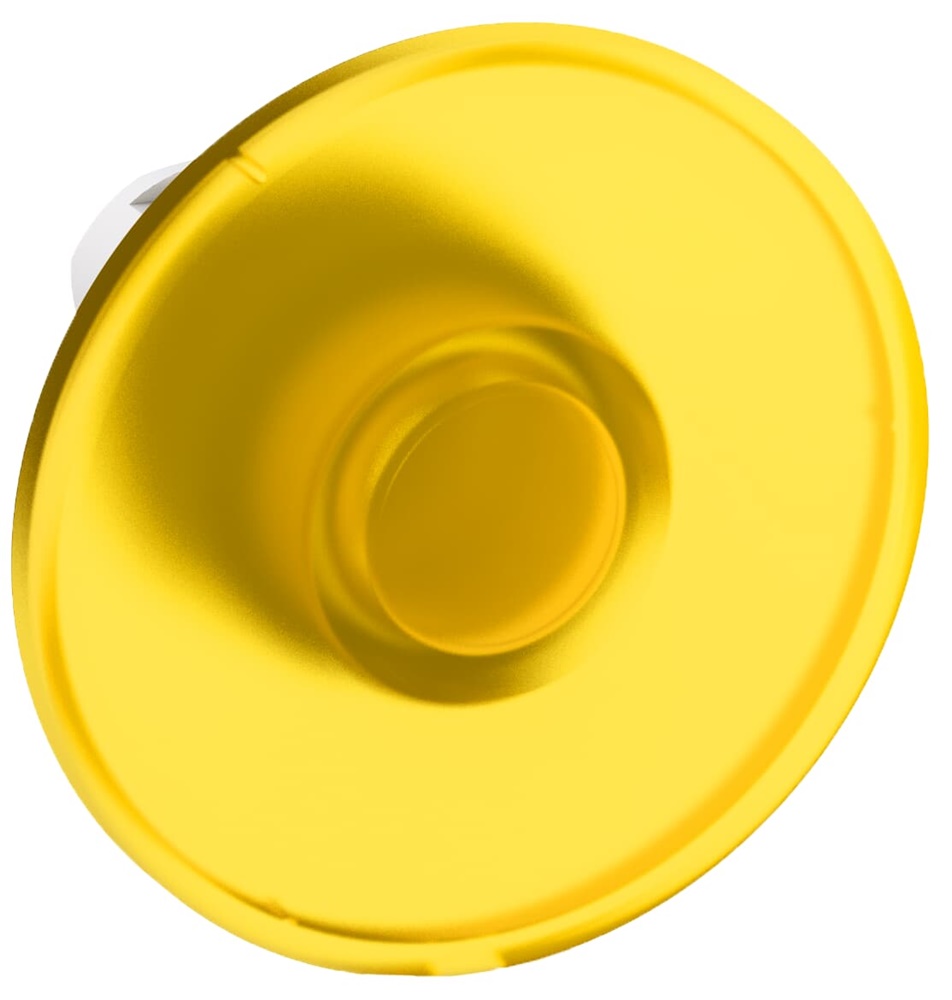 Pulsante fungo 60 mm giallo illuminato momentaneo comando emergenza quadri industriali
