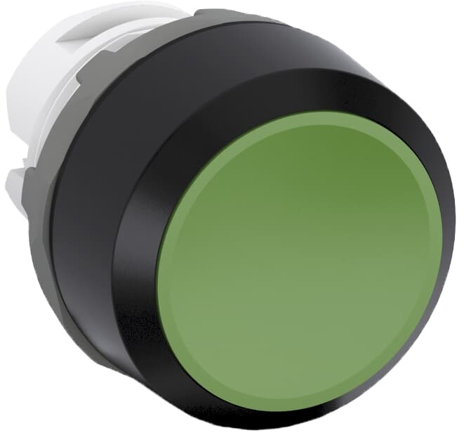 Pulsante mantenuto verde non illuminato plastica nera per impianti elettrici modulare