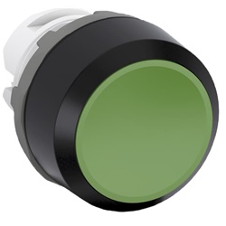 Pulsante mantenuto verde non illuminato plastica nera per impianti elettrici modulare