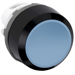 Pulsante mantenuto MP2-10L blu non illuminato plastica nera per installazioni elettriche professionali