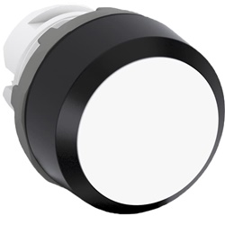 Pulsante mantenuto MP2-10W 10W bianco ghiera nera per impianti elettrici industriali