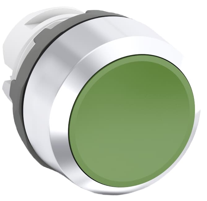 Pulsante mantenuto MP2-20G verde finitura cromata per installazioni elettriche affidabili