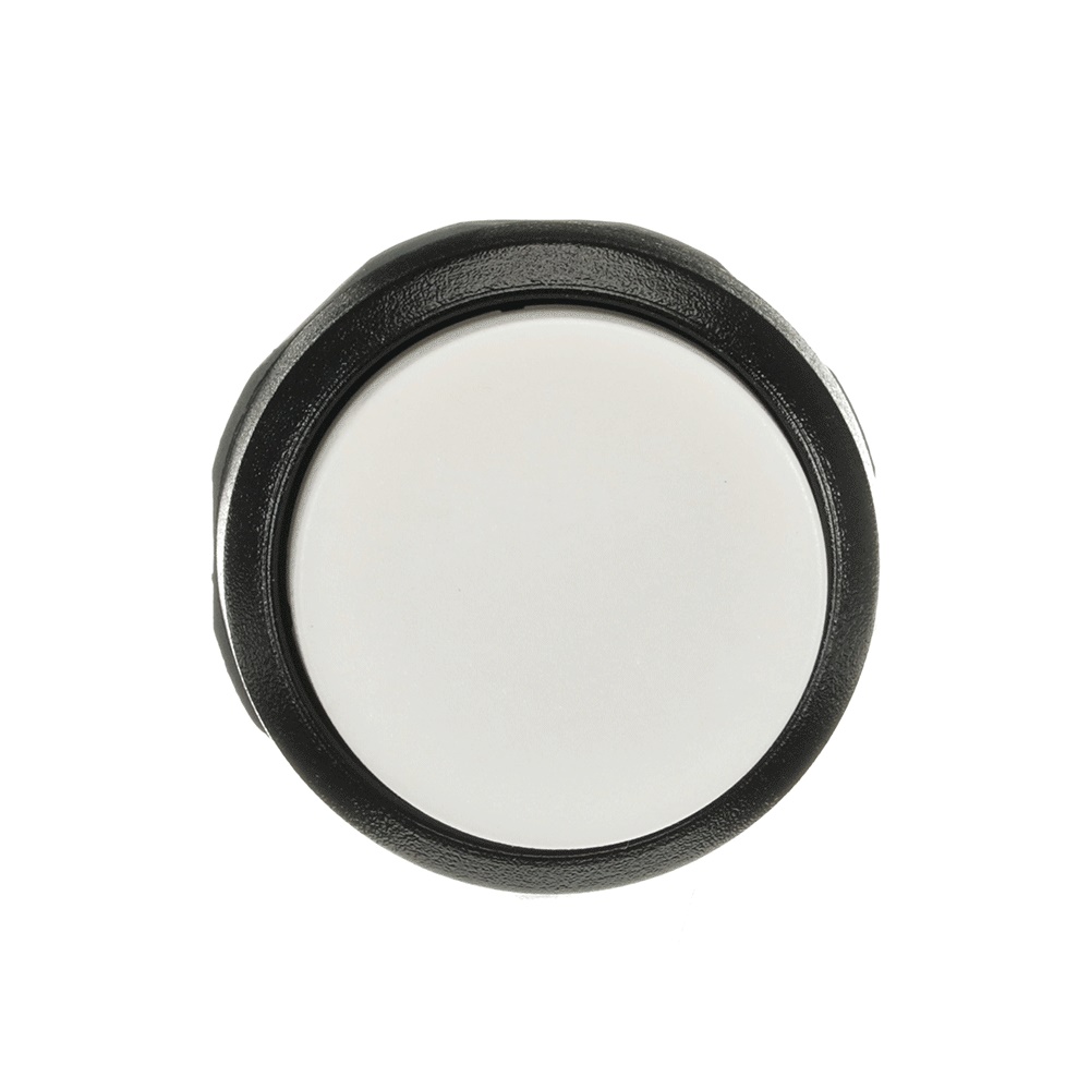 Pushbutton momentaneo illuminato bianco plastica nera senza blocco contatti per impianti elettrici