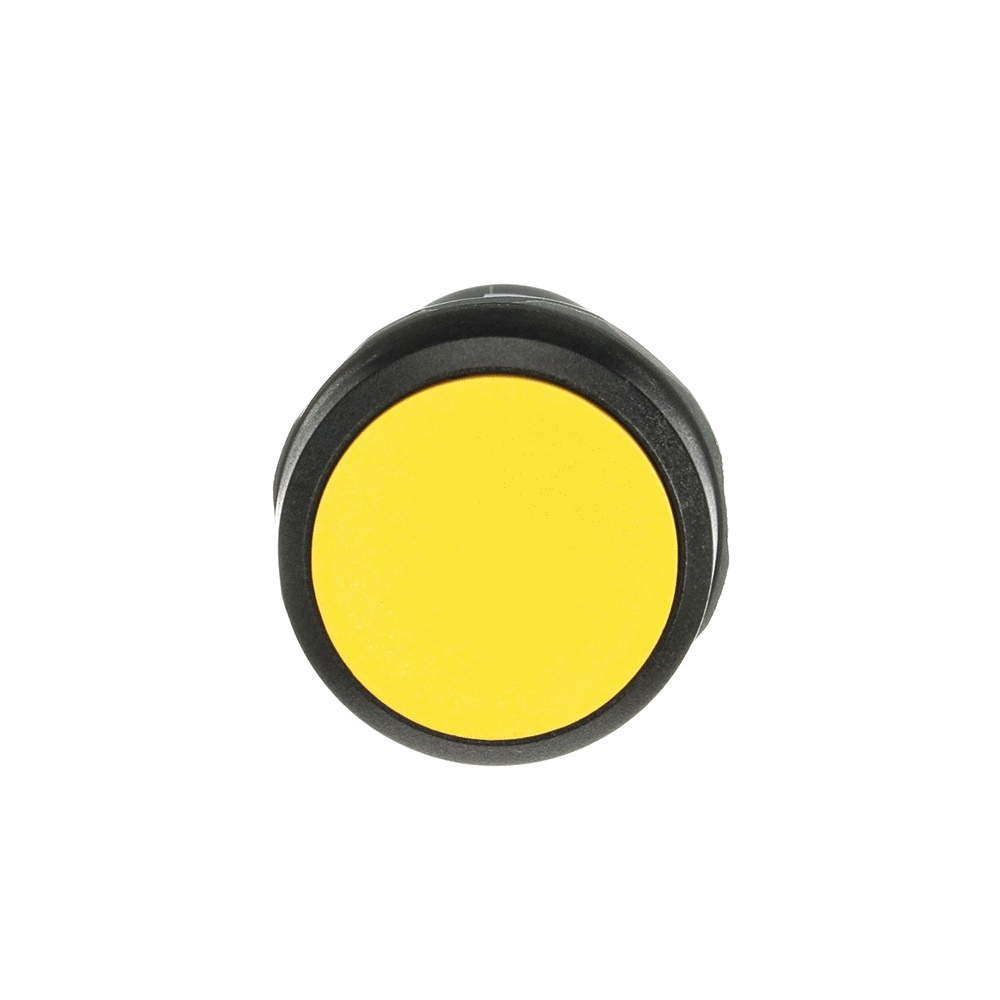 Pulsante comando compatto giallo non illuminato custodia nera 1NO 300V controllo circuiti elettrici