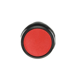 Pulsante comando elettrico compatto rosso non illuminato 1NO+1NC custodia nera per impianti industriali e civili