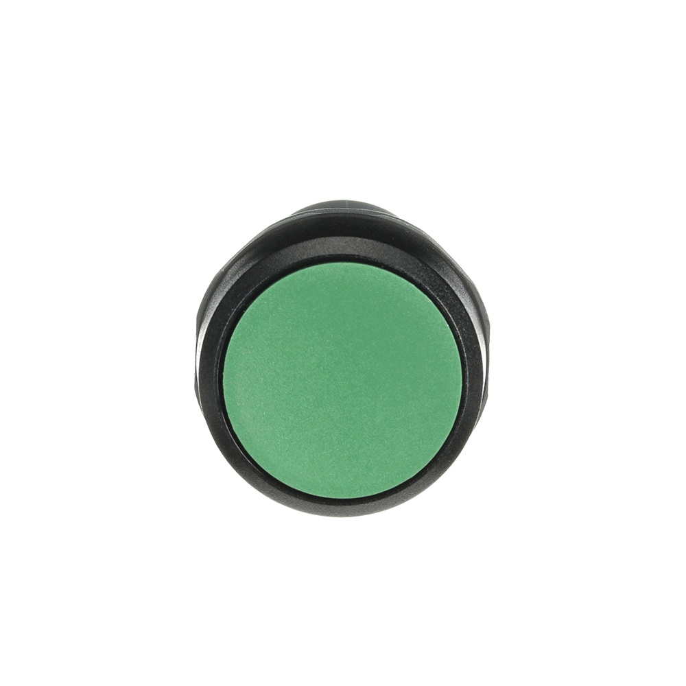 Pulsante compatto verde non illuminato 1NO+1NC per comando industriale