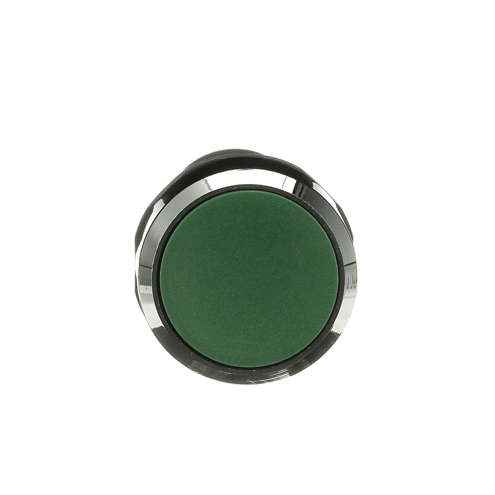 Pulsante comando verde compatto non illuminato 1NO 300V per quadri elettrici industriali e civili