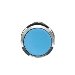 Pulsante comando industriale compatto blu ghiera metallica 1NO 300V per controllo elettrico