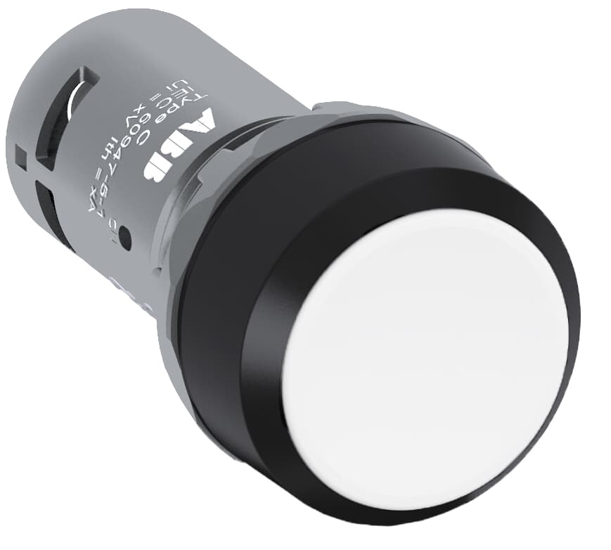 Pulsante compatto CP2 10W bianco con piastra nera per impianti elettrici residenziali e commerciali