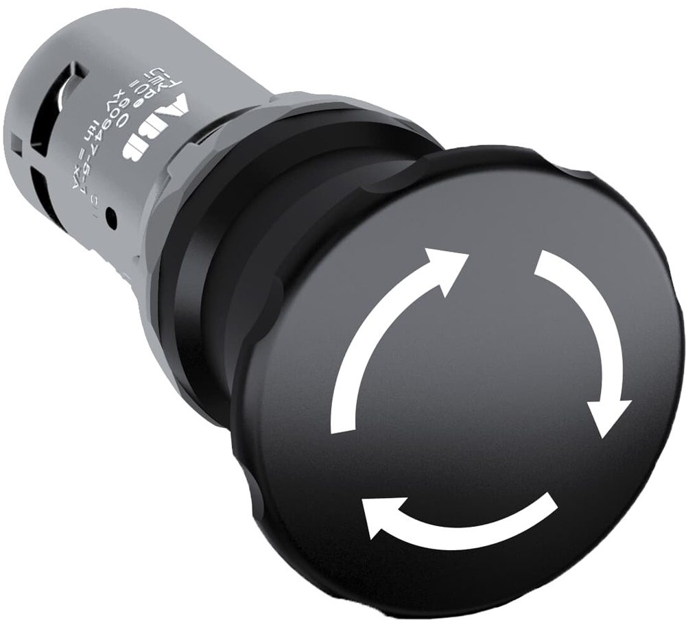 Machine Stop compatto CE4T-10B-11 pulsante fungo 40 mm nero 1NO+1NC industriale