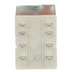 Relè interfaccia pluggable 48VDC 2 contatti invertitori 250V 12A per montaggio su guida DIN