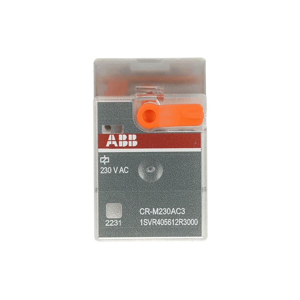 Relè interfaccia pluggable CR-M230AC3 230VAC 3 contatti cambio 250V 10A con test e LED indicatore per montaggio su guida DIN