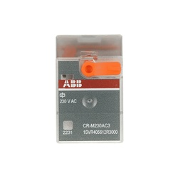 Relè interfaccia pluggable CR-M230AC3 230VAC 3 contatti cambio 250V 10A con test e LED indicatore per montaggio su guida DIN