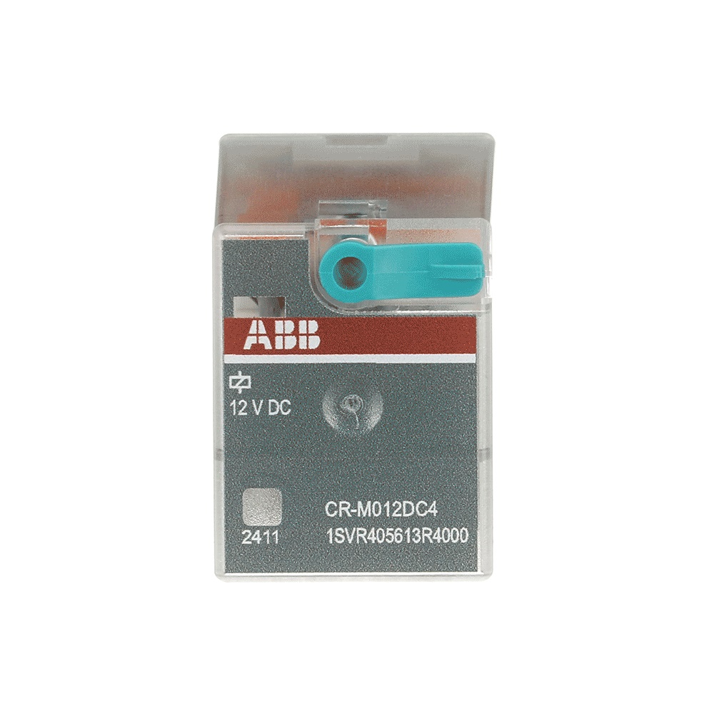 Relè interfaccia pluggable 12V DC 4 contatti c/o 250V 6A per montaggio su guida DIN