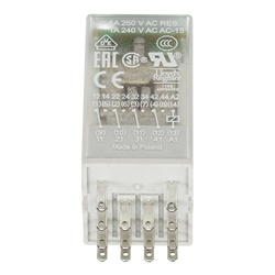 Relè interfaccia pluggable 12V DC 4 contatti 250V 6A con LED per automazione elettrica
