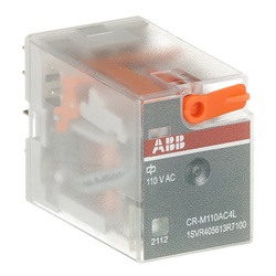 Relay interfaccia pluggable 4 contatti 4c/o 110VAC 250V 6A con LED indicatore per montaggio su guida DIN