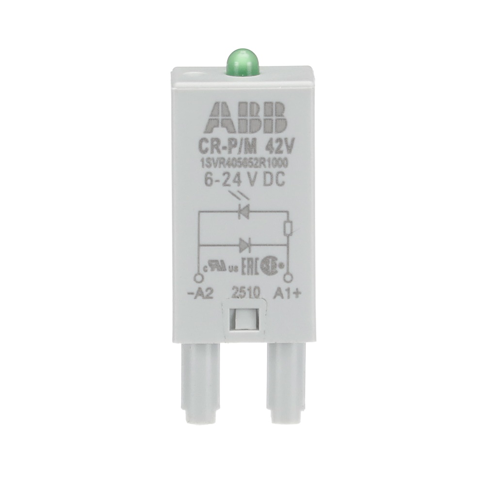 Modulo pluggable diodo LED verde 6-24V DC protezione polarità inversa per circuiti controllo