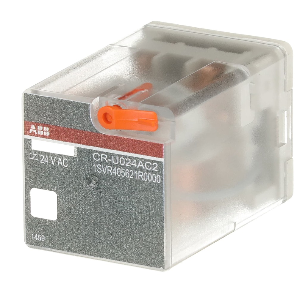 Relè interfaccia pluggable CR-U024AC2 24VAC 2 contatti cambio 250V 10A per montaggio su guida DIN