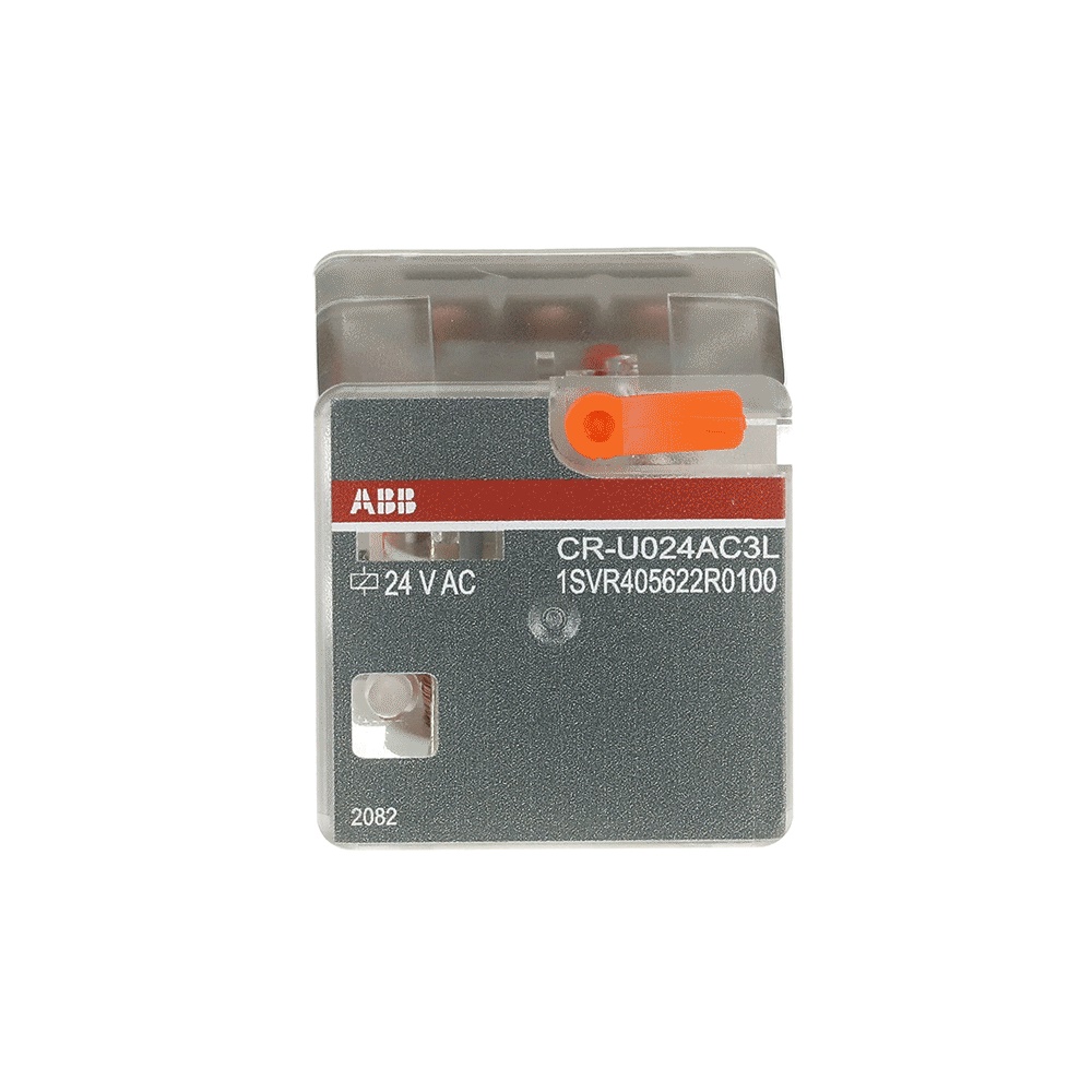 Relè interfaccia pluggable 24VAC 3 contatti cambio 250V 10A con LED e pulsante test per uso industriale