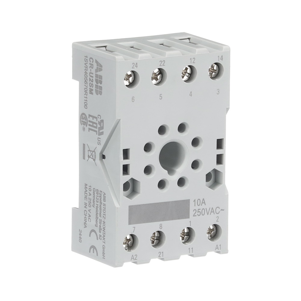 Zoccolo Octal slim 2 contatti doppio scatto per relè CR-U automazione e controllo