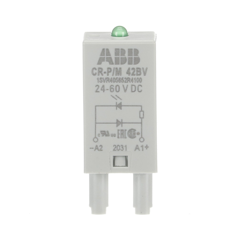 Modulo pluggable diodo protezione polarità inversa LED verde 24-60V DC per CR-P/M