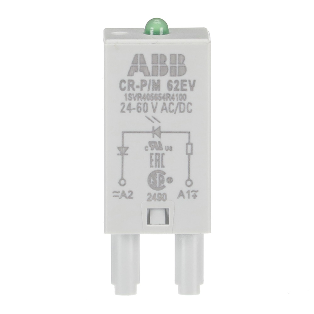 Modulo pluggable CR-P/M 62EV LED verde indicatore 24-60V AC/DC per prese CR-P e CR-M