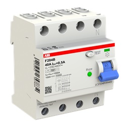 Interruttore Differenziale Residuo F204B 4 Poli 500 mA 40 A Tipo B Protezione Correnti Difetto Terra DC