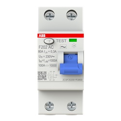 Interruttore differenziale bipolare F202 AC 80A 300mA protezione impianti residenziali industriali