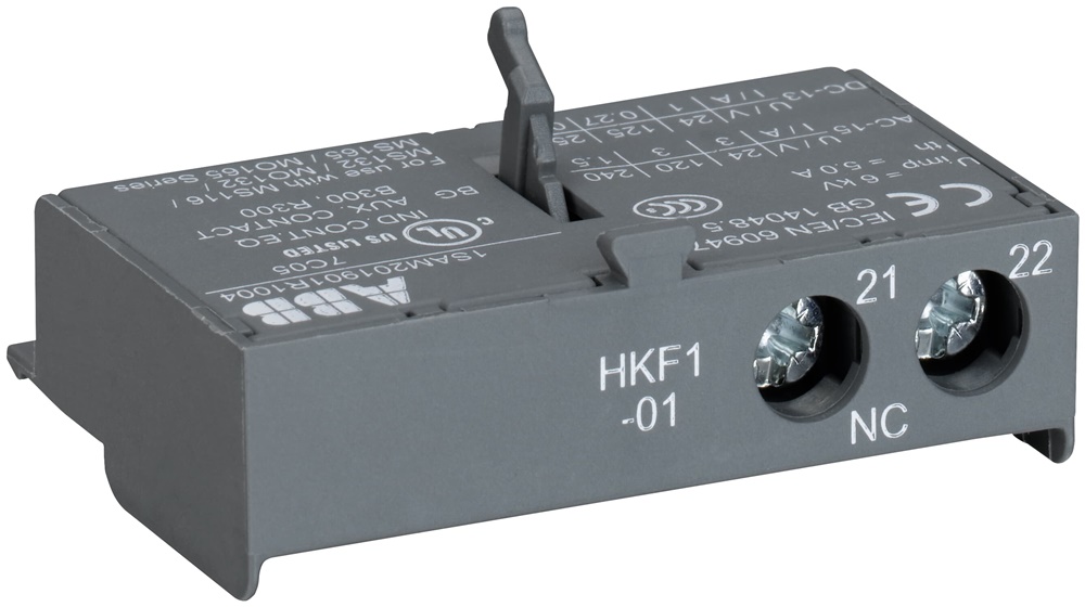 Contatto ausiliario HKF1-01 1NC montaggio frontale per interruttori motore manuali MS116 MS132 MS165