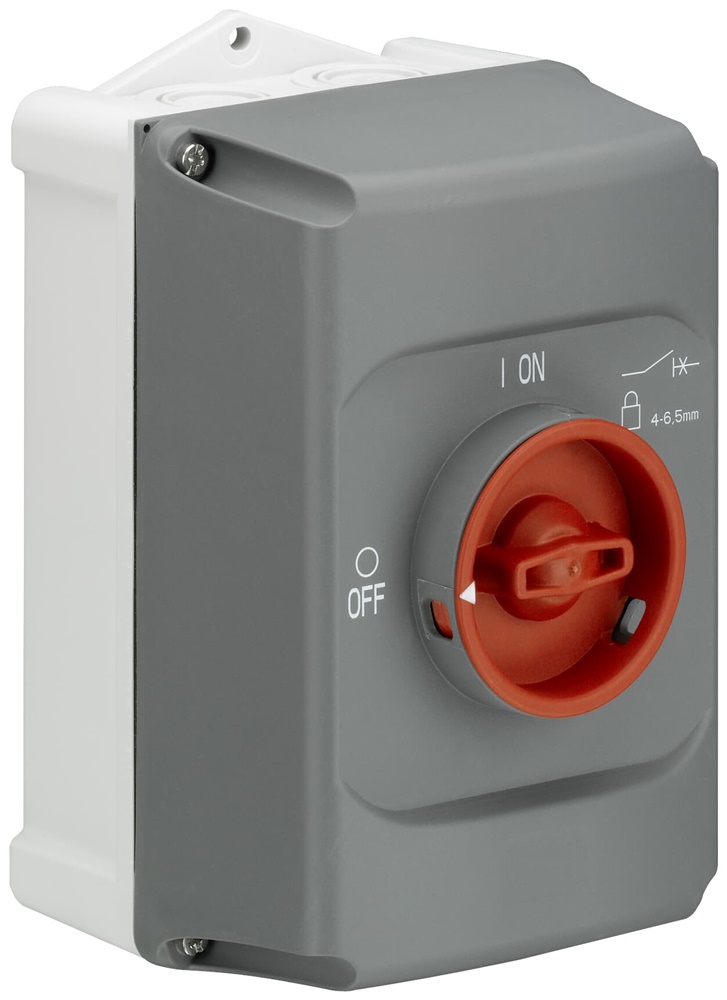 Custodia grigia IP65 per motor starter MS116/MS132 con blocco maniglia 3 posizioni
