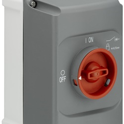 Custodia grigia IP65 per motor starter MS116/MS132 con blocco maniglia 3 posizioni