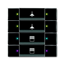 Dispositivo HVAC 8 canali antracite per ABB i-bus® KNX con funzione push e etichette trasparenti