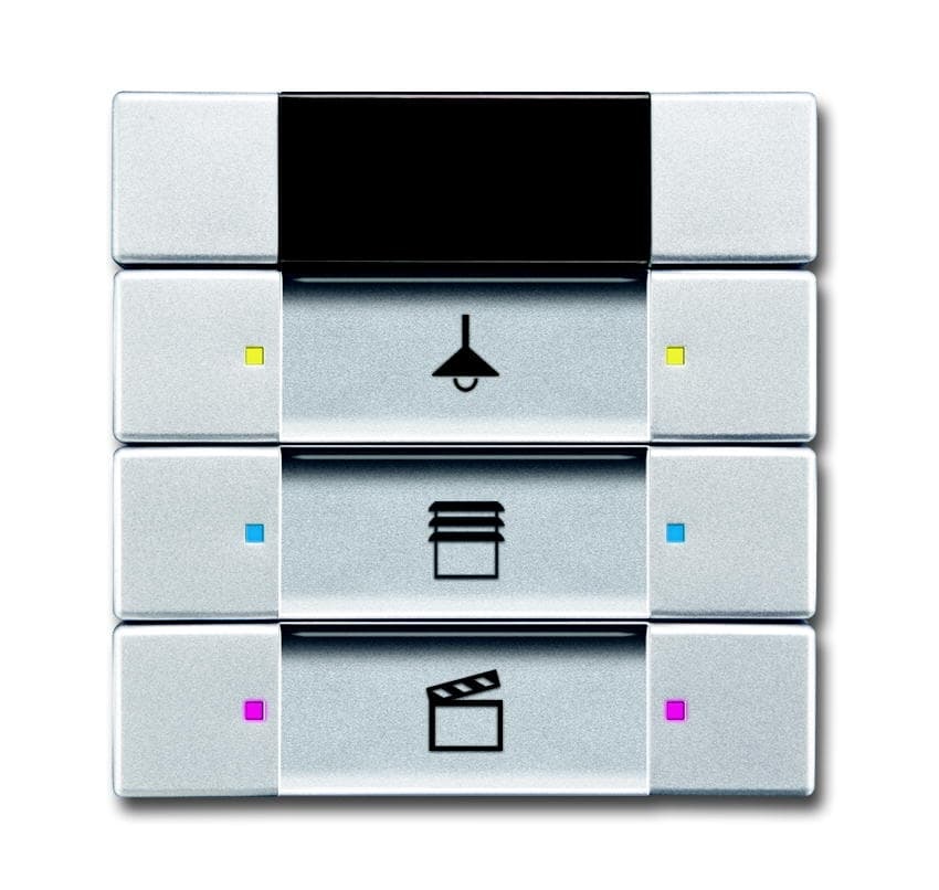 Pulsantiera 3 gang alluminio silver con funzioni KNX per automazione casa e ufficio