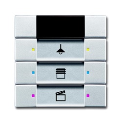 Pulsantiera 3 gang alluminio silver con funzioni KNX per automazione casa e ufficio