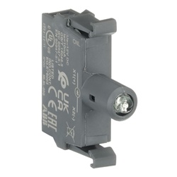 Blocco LED integrato 12V verde illuminato montaggio frontale per impianti elettrici professionali