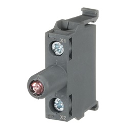 Blocco LED integrato DIN 24V rosso illuminato montaggio posteriore per quadri elettrici industriali