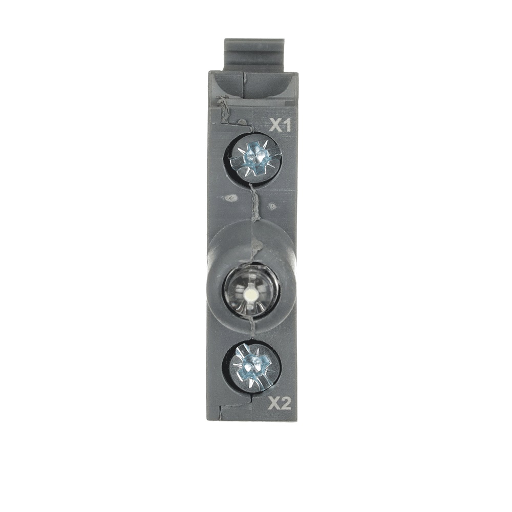 Blocco LED integrato DIN 24V bianco illuminato per impianti elettrici industriali