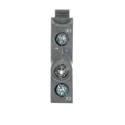 Blocco LED integrato DIN 24V bianco illuminato per impianti elettrici industriali
