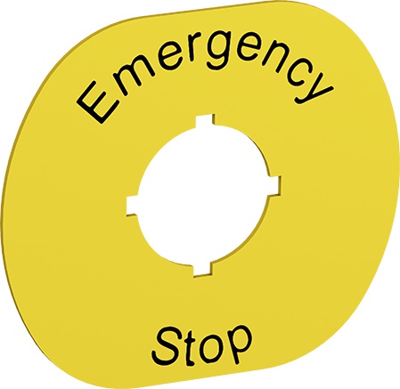 Legend plate plastica gialla per pulsante emergenza custodia MEP elettrico