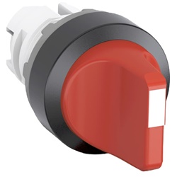 Selector switch 2 posizioni mantenuto maniglia corta rosso plastica nera non illuminato uso industriale e civile