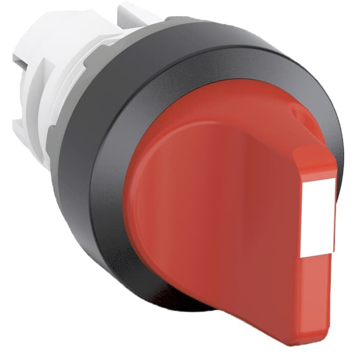 Selector switch 3 posizioni mantenuto manopola corta rossa plastica nera non illuminato per applicazioni industriali e civili