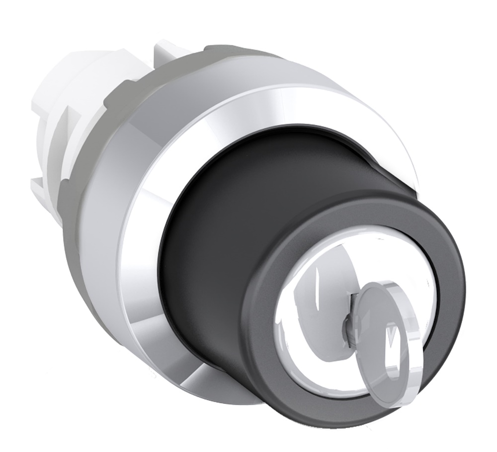 Interruttore selettore 3 posizioni chiave fissa non illuminato metallo cromato per quadri elettrici industriali e civili
