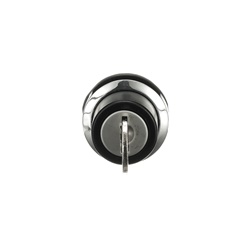 Selector switch 3 posizioni mantenuto a chiave nera cromo metallo per controllo impianti elettrici industriali e civili