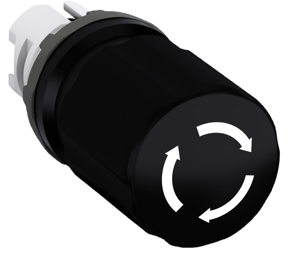 Pulsante fungo 30mm nero comando emergenza arresto rapido per impianti industriali