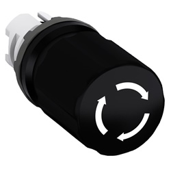 Pulsante fungo 30mm nero comando emergenza arresto rapido per impianti industriali