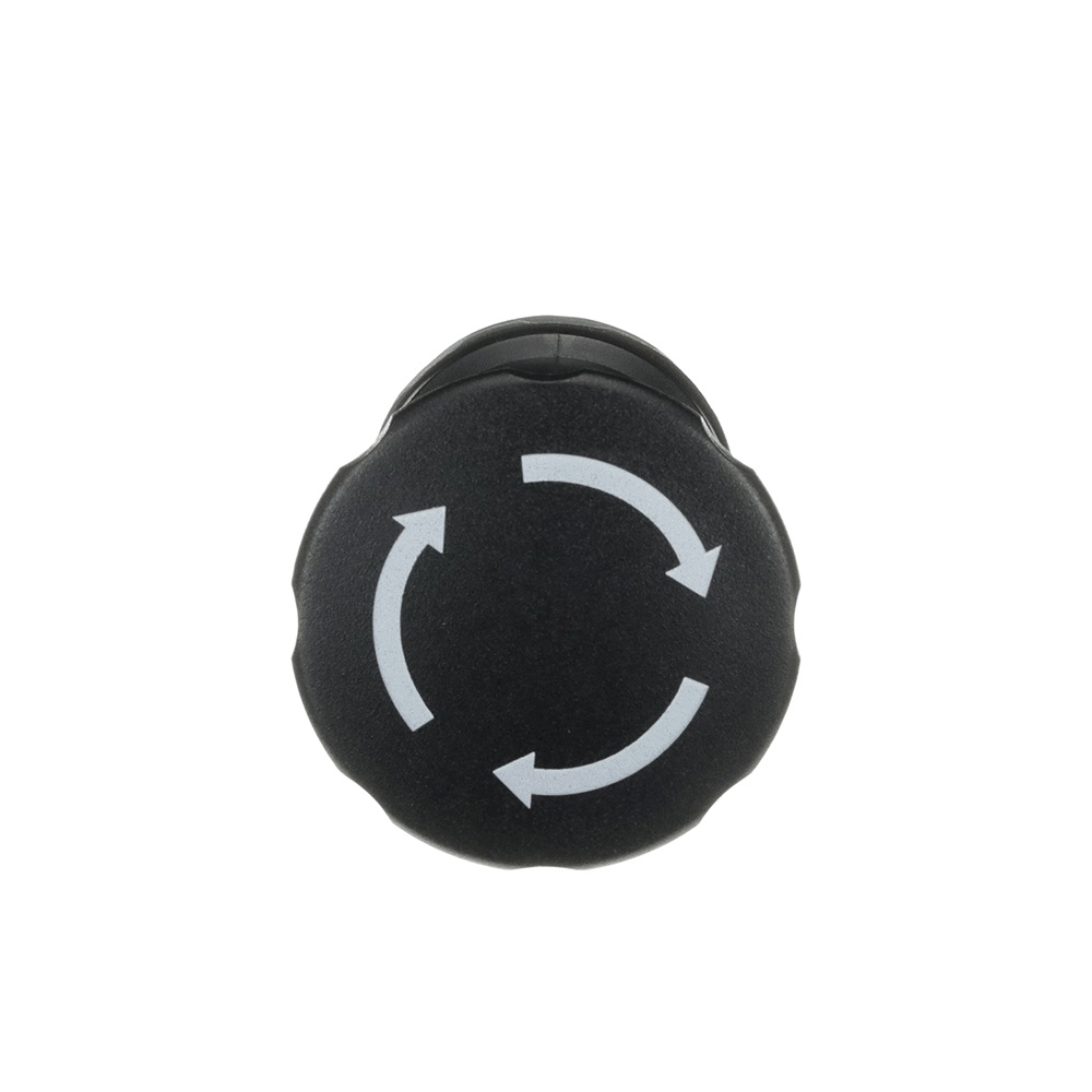 Pulsante a fungo nero 40 mm per comando elettrico industriale e civile, design ergonomico, alta affidabilità e durata