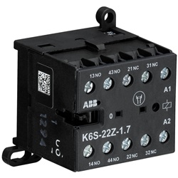 Mini Contattore K6S-22Z 24V DC 2NO 2NC 3A Montaggio a Muro o Binario
