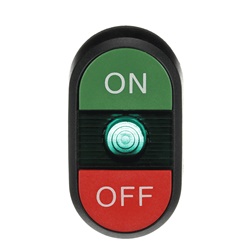 Pulsante doppio MPD3-11G verde/rosso illuminato plastica nera controllo circuiti elettrici industriale e civile