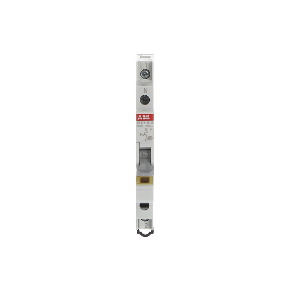 Interruttore unipolare ON-OFF 16A 250V AC con indicatore LED giallo per impianti elettrici domestici e industriali