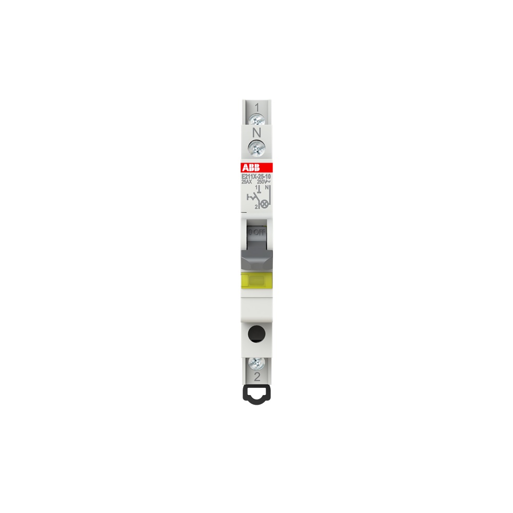 Interruttore unipolare ON-OFF 25A 250V AC con LED giallo per impianti elettrici domestici e industriali